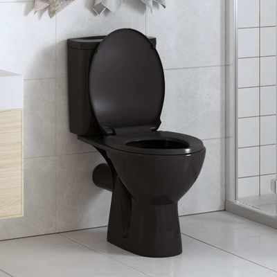 vidaXL WC sedadlo, pomalé sklápanie, rýchloupínacie, čierne