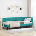 vidaXL Rohový rám postele Tyrkysová 80 cm x 200 cm Zamat