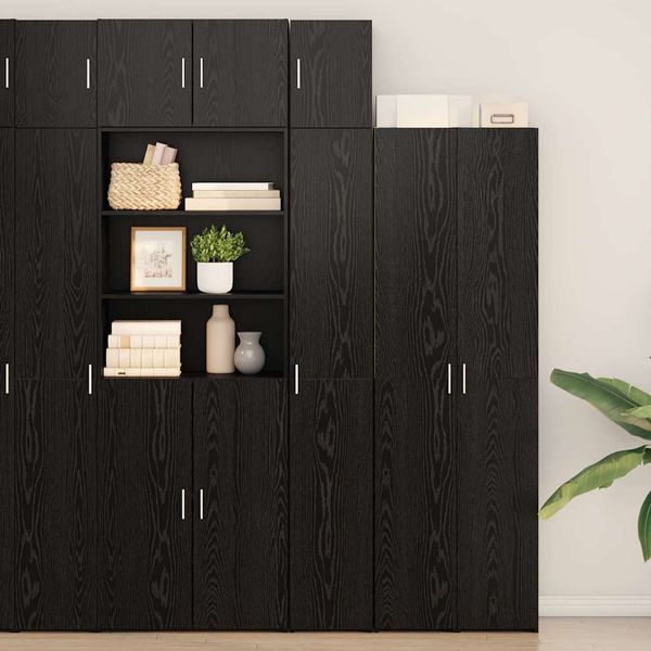 vidaXL Úložný kabinet so policami Čierny dub 30 x 42,5 x 225 cm
