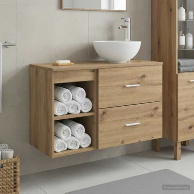 vidaXL Sada kúpeľňového nábytku 2 pcs Dub artisan Kompozitné drevo