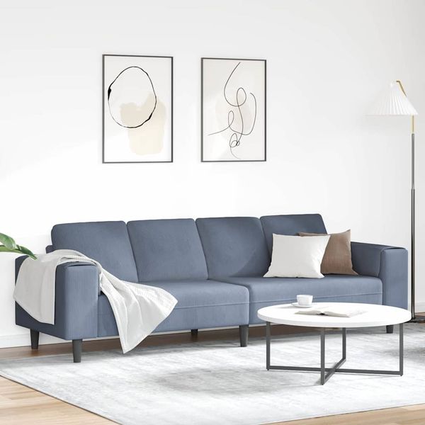 vidaXL Pohovka Modrá 250 x 77 x 76 cm Kordúrová tkanina