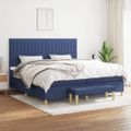 vidaXL Boxspring posteľ s matracom modrá 200x200 cm látka