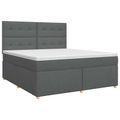 vidaXL Posteľ boxspring s matracom Tmavosivá 140 x 190 cm Látka