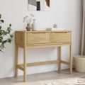 vidaXL Konzolový stolík FLORO hnedý 89,5x36,5x73 cm borovicový masív