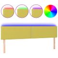vidaXL Čelo postele s LED zelené 200x5x78/88 cm látka