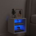 vidaXL TV skrinka s LED svetlami biela 30x28,5x30 cm