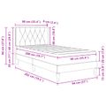 vidaXL Rám postele s matracom s čelnou doskou Modrá 90 x 200 cm Zamat