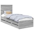 vidaXL Rám postele Sivý Sonoma 75 x 190 cm Inžinierske drevo