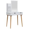 vidaXL Sada toaletného stolíka FAUSKE 3 ks Biela 76 x 50 x 143 cm