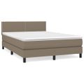vidaXL Posteľný rám boxspring s matracom sivohned 140x200 cm látka