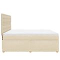 vidaXL Posteľný rám boxspring s matracom krémový 180x200 cm látka