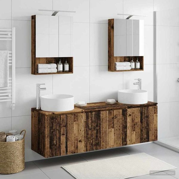 vidaXL Set kabinetov do kúpeľne 5 pcs Staré drevo Kompozitné drevo