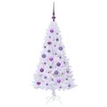 vidaXL Umelý vianočný stromček Biela 120 cm PVC a oceľ