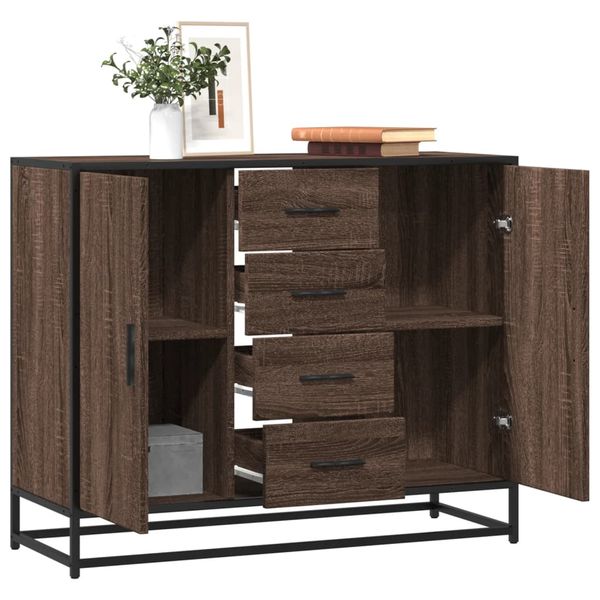 vidaXL Komoda hnedý dub 92x35x76 cm kompozitné drevo