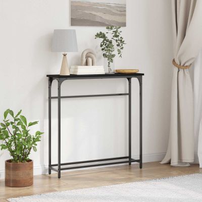 vidaXL Konzolový stôl Čierny dub 75 x 19,5 x 75 cm Kompozitné drevo