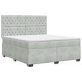 vidaXL Posteľ boxspring s matracom Svetlosivá 140 x 190 cm Zamat