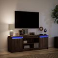vidaXL TV stolík s LED hnedý dub 139,5x34x50 cm kompozitné drevo