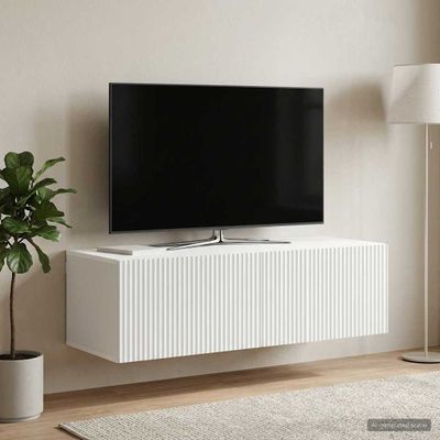 vidaXL Nástenná TV skrinka Biela 98 x 41 x 30 cm Kompozitné drevo