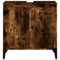 vidaXL Umývadlová skrinka dymový dub 58x33x60 cm kompozitné drevo