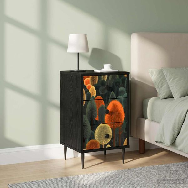 vidaXL Nočný stolík ZAANDAM 2 ks Čierny dub 36 x 33 x 61 cm