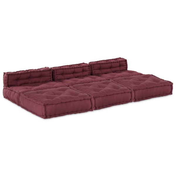 vidaXL Modulová pohovka 4 pcs Bordová Látka