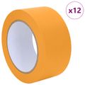 vidaXL Pásky na maliarske maskovanie 12 ks Žltá 50 mm x 50 m Papier