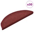 vidaXL Schodové rohože 30 ks 56x17x3 cm bordové polkruhové