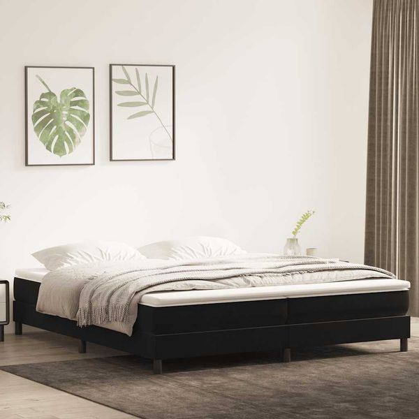 vidaXL Box Spring Posteľ s matracom Čierna 200x220 cm Zamat