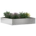 vidaXL Obrubník trávnika 60 x 60 x 13 cm Nehrdzavejúca oceľ Strieborná