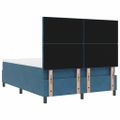 vidaXL LED box s pružinami Tmavomodrá 160 x 200 cm Zamat