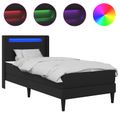 vidaXL Rám postele s matracom Čierna 90 x 190 cm Umelá koža