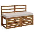 vidaXL Vankúš na lavičku SOEST 100% polyester Biela 110 x 50 x 8 cm