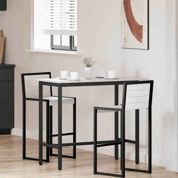vidaXL stôl Biela 100 x 50 x 91 cm Inžinierske drevo a oceľ