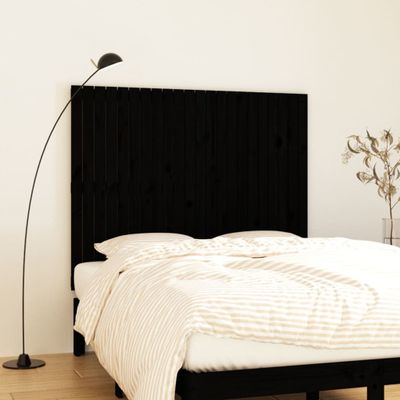 vidaXL Nástenné čelo postele čierne 140x3x110 cm masívna borovica