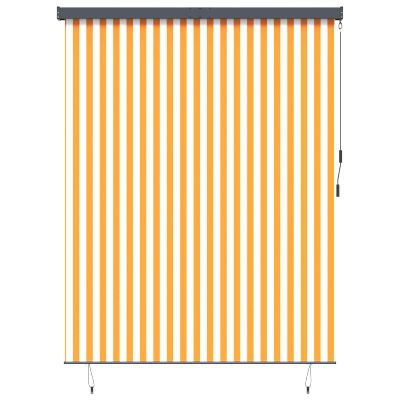 vidaXL Roleta Biela a oranžová 200 x 250 cm Textil a hliník