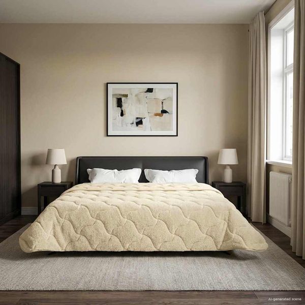 vidaXL Letná prikrývka Krémová 200 x 240 cm Mikrofáza a Teddy fleece
