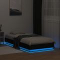 vidaXL Posteľný rám s LED svetlami čierny 75x190 cm