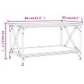 vidaXL Konferenčný stolík dymový dub 80x50x40 cm sprac. drevo a železo