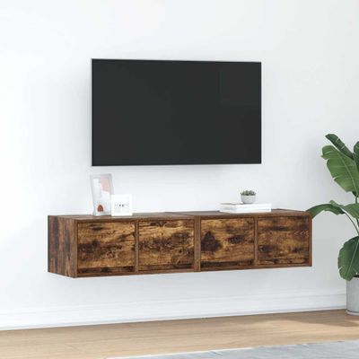 vidaXL TV stolíky 2 ks dymový dub 60x31x25,5 cm spracované drevo