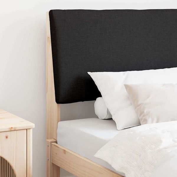 vidaXL Čalúnené čelo postele Čierna 90 cm Masívne borovicové drevo