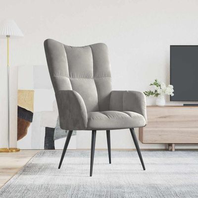 vidaXL Relaxačné kreslo bledosivé zamat