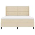 vidaXL Posteľ s pružinovým rámom s vankúšom Krémová 200 x 180 cm látka