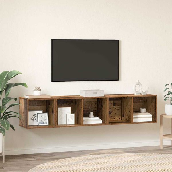 vidaXL Sada televíznych stolíkov 2 pcs Staré drevo Kompozitné drevo