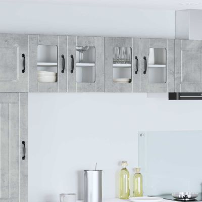 vidaXL Nástenný sklenený kabinet PORTO 2 pcs Betónová šedá