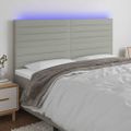 vidaXL Čelo postele s LED bledosivé 160x5x118/128 cm látka