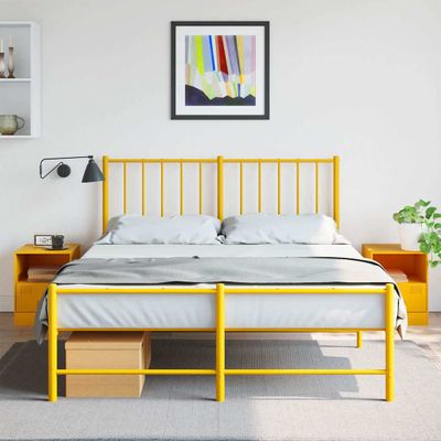 vidaXL Nočné stolíky 2 ks horčicovo-žlté 34,5x39x44 cm oceľ