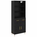 vidaXL Highboard Čierny dub 69,5 x 34 x 180 cm Kompozitné drevo
