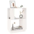 vidaXL Knižnica/deliaca stena biela 51x25x70 cm masívna borovica