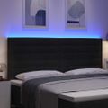 vidaXL LED hlavová doska s LED pásikmi Čierny 200 cm látka