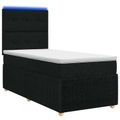 vidaXL LED boxspring posteľ s matracom Čierna 80 x 200 cm Látka